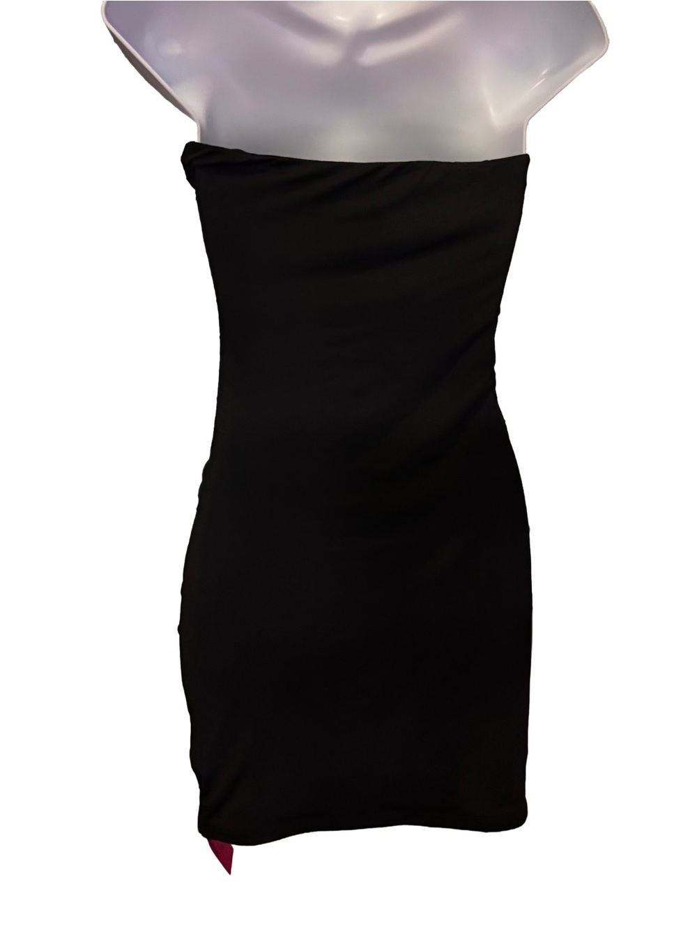 (3 for $15) NWT Strapless Black Ruched Bodycon Dress Homecoming Mini - Picture 2 of 4